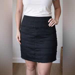 White House Black Market Black Tiered Skirt Size 2